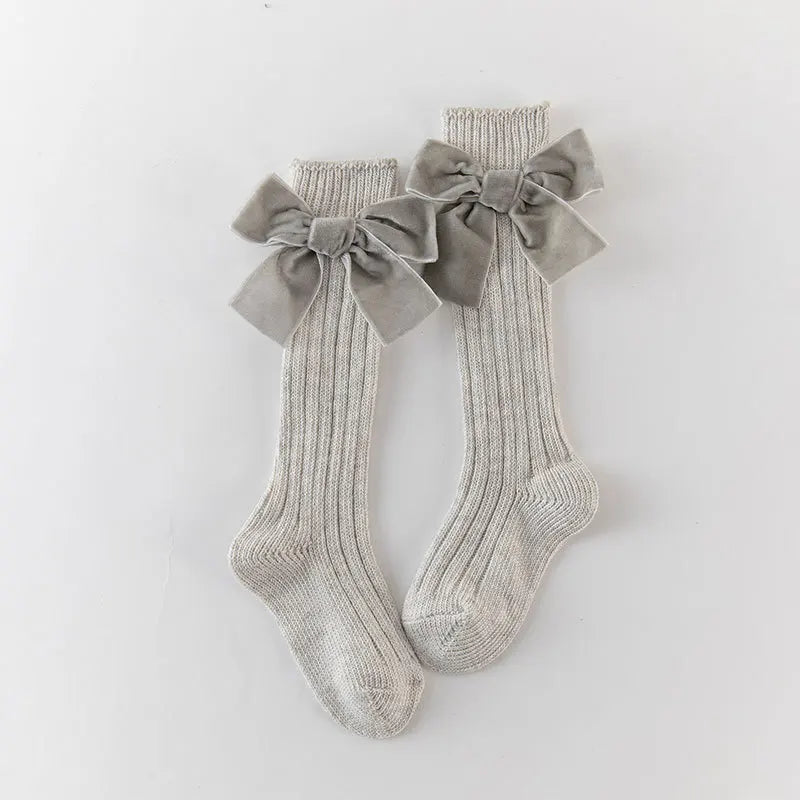 Baby Girls Knee High Socks Kids Cotton Big