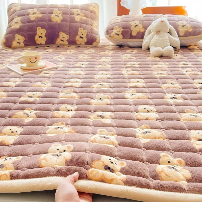 1pc Winter Milk Velvet Thickened Warm Bed Sheet