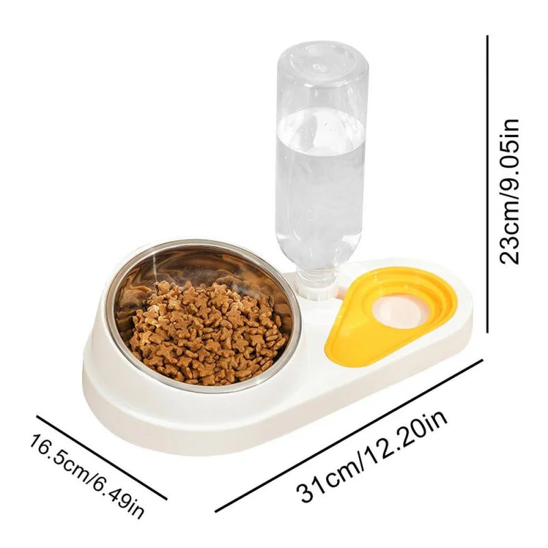 Tilted Cat Food Bowl Set Automatic Pet Water