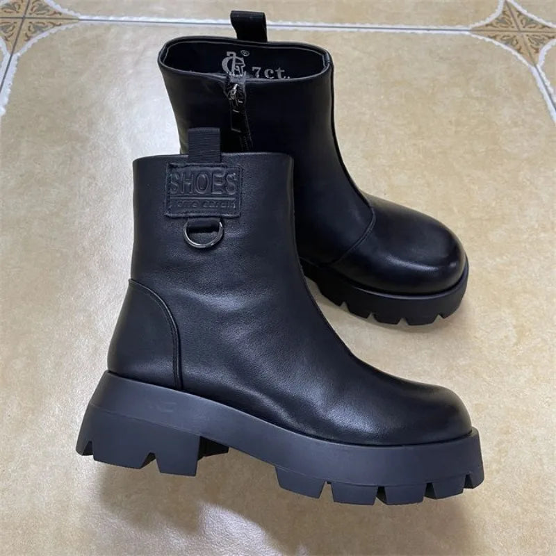 Chunky Heel Platform Women Shoes 2023 New Round