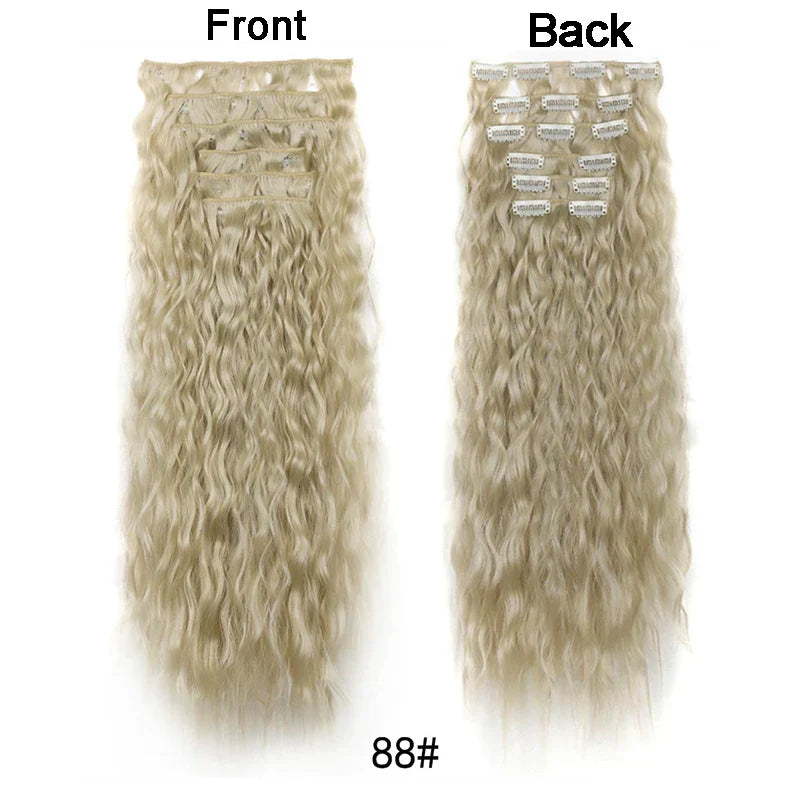 Long Curl Wave Clip In Hair Extensions 6Pcs/Set