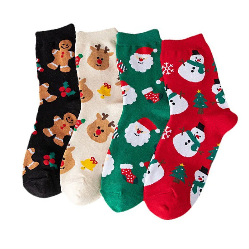 4 Pairs/Lot Children Girls Socks Christmas Socks For