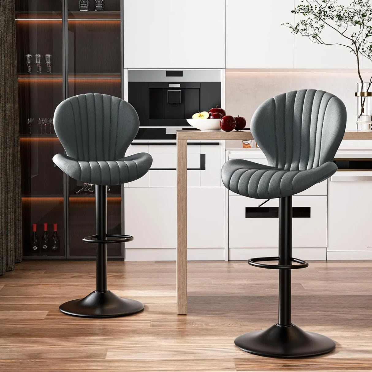 Bar Stools Set of 2 Modern Swivel Bar