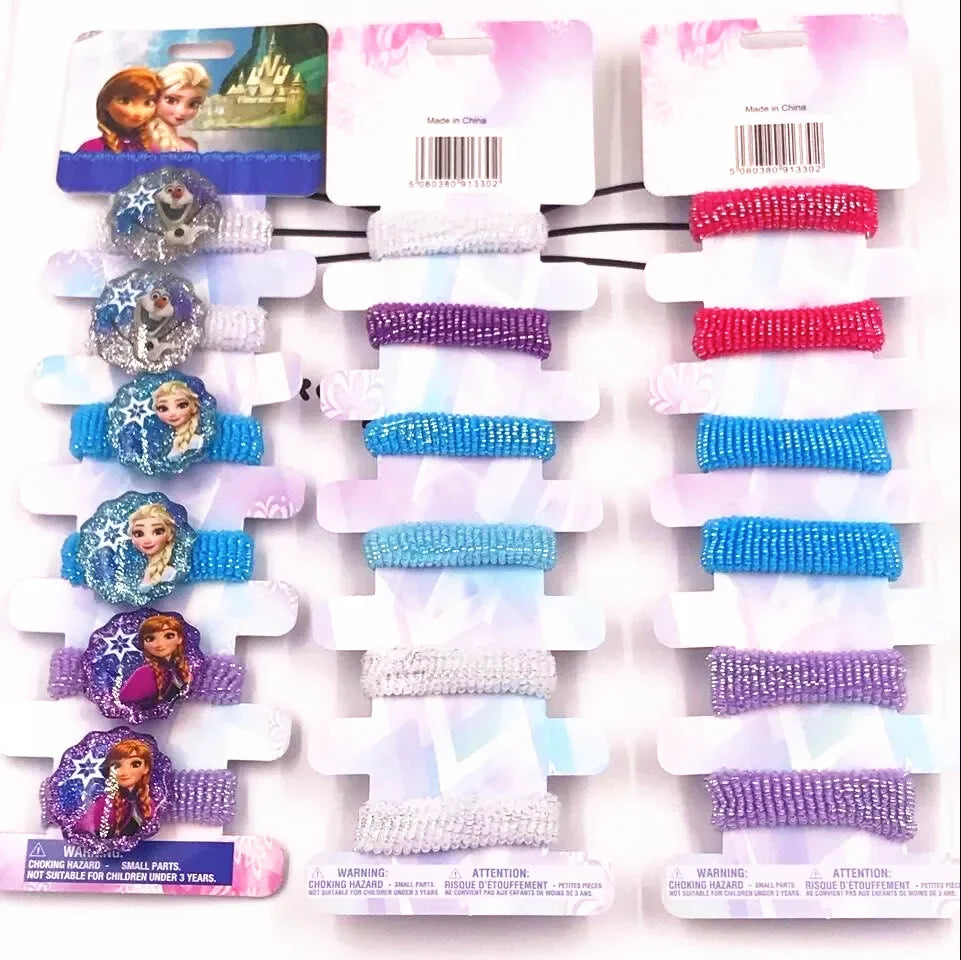 6PCS/Lot Hair Accessories Princess Elsa Anna Elastic Hair