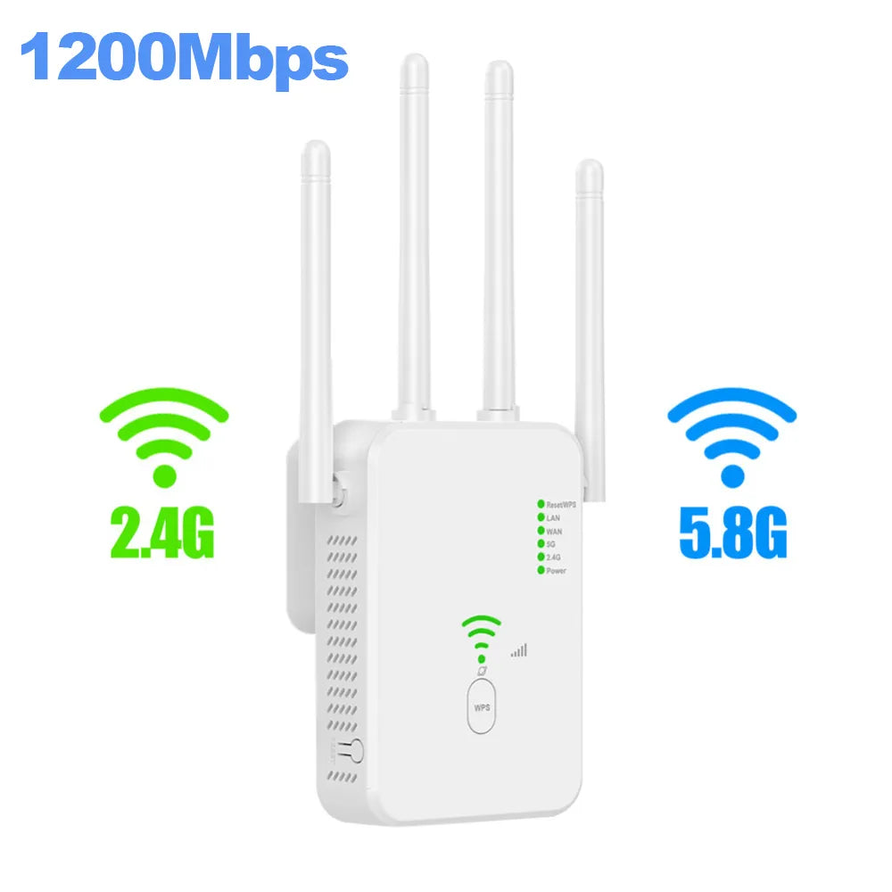 1200Mbps Wireless WiFi Repeater Wifi Signal Booster Dual-Band