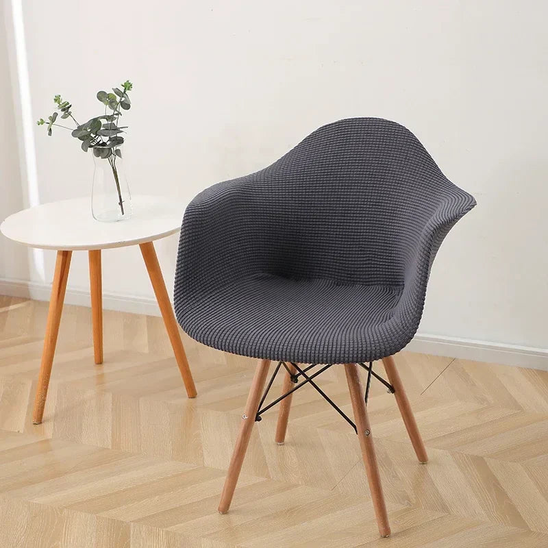 Shell Curved Chair Cover Washable Removable Armless Chair