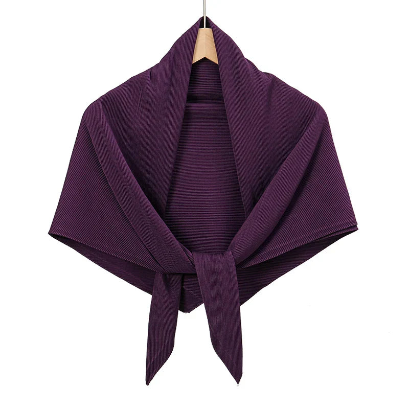 Maldives Wholesale Muslim Pleated Square Scarf Matt Silk