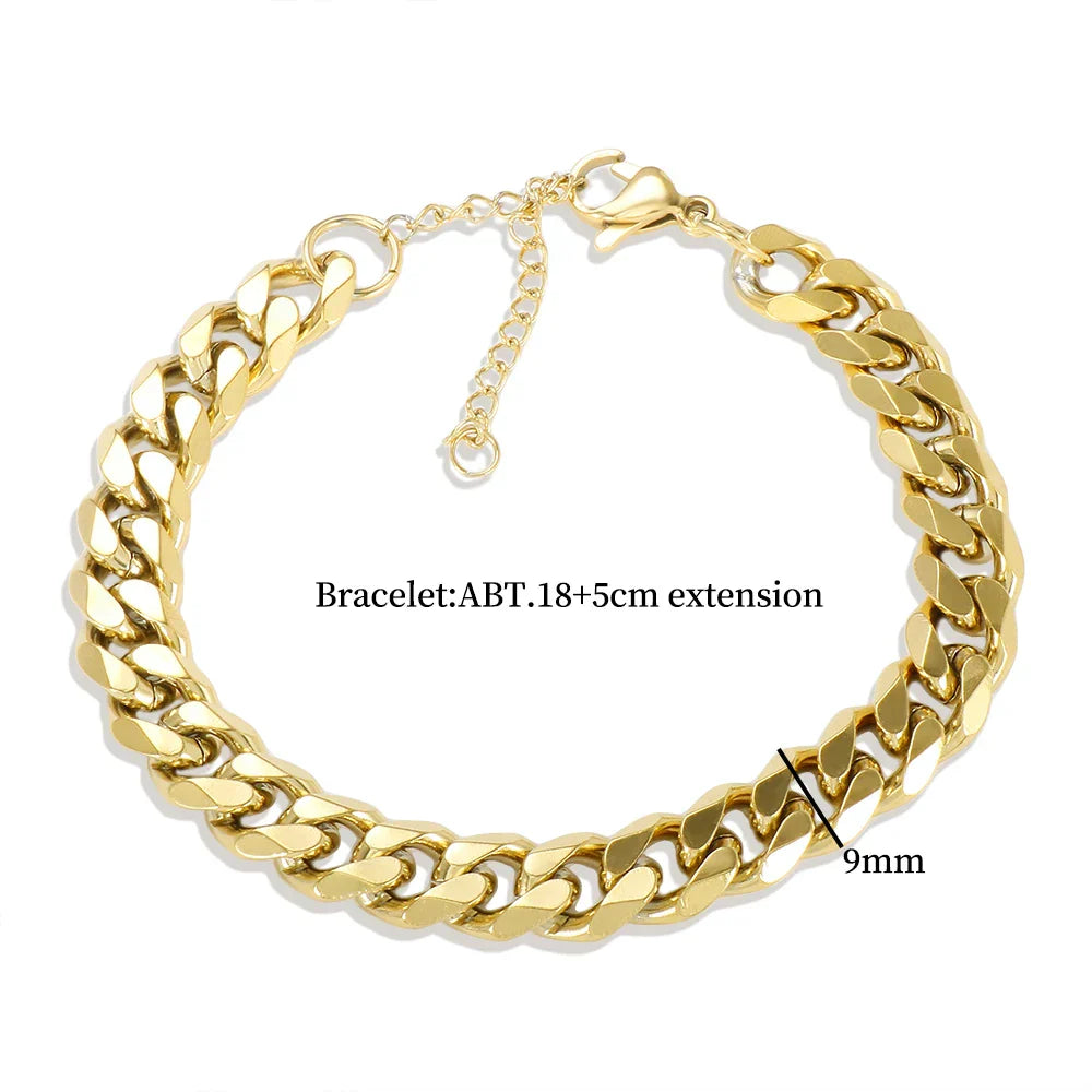 Luxury Cubic Zirconia Paneled Cuban Chain Bracelet 316L