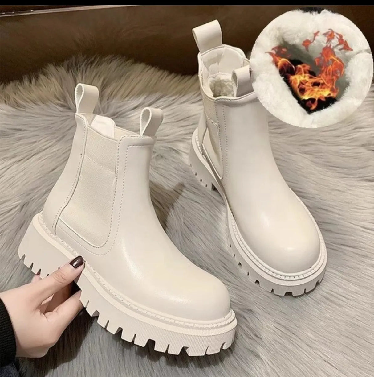 Chelsea women's boots platform boots brown black beige