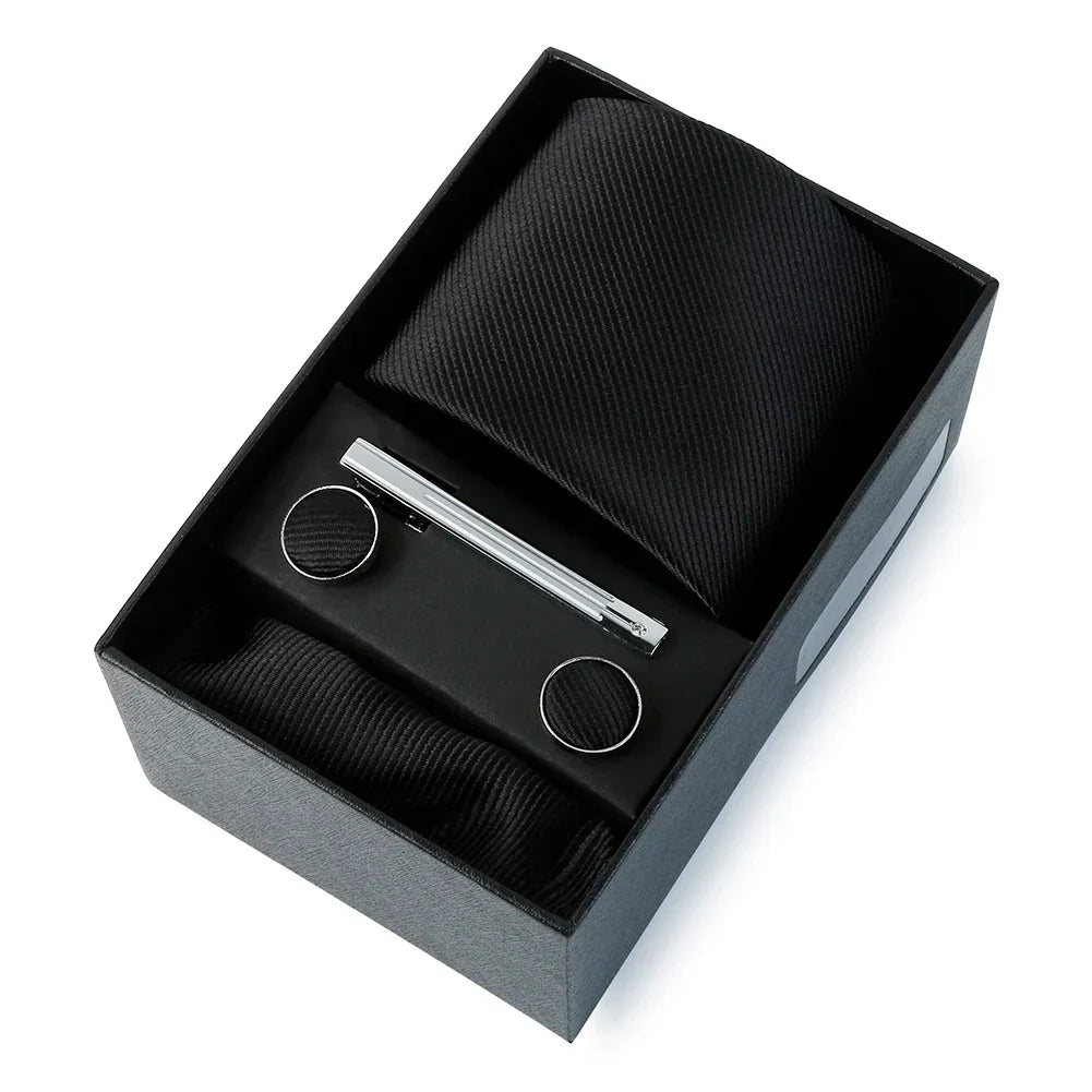 Top Quality Classic Business Ties Hanky Cufflink Clips