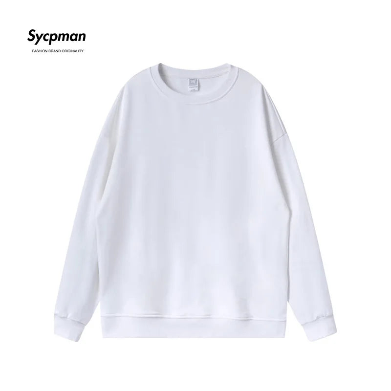 10.6oz 300gsm Cotton Pullover Sweater Men Solid Color