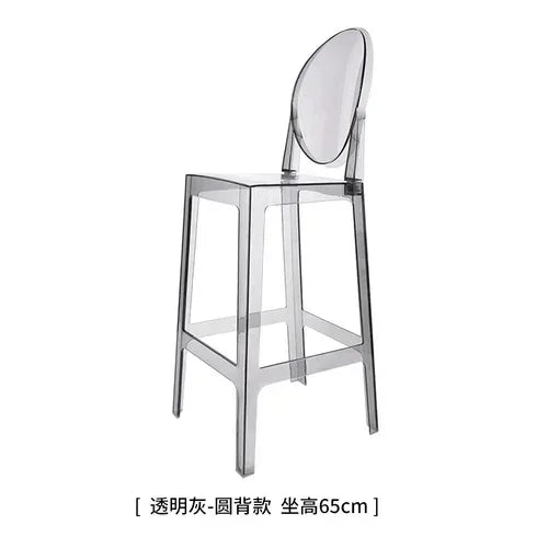 Nordic Acrylic Transparent Bar Chairs Modern Backrest Household