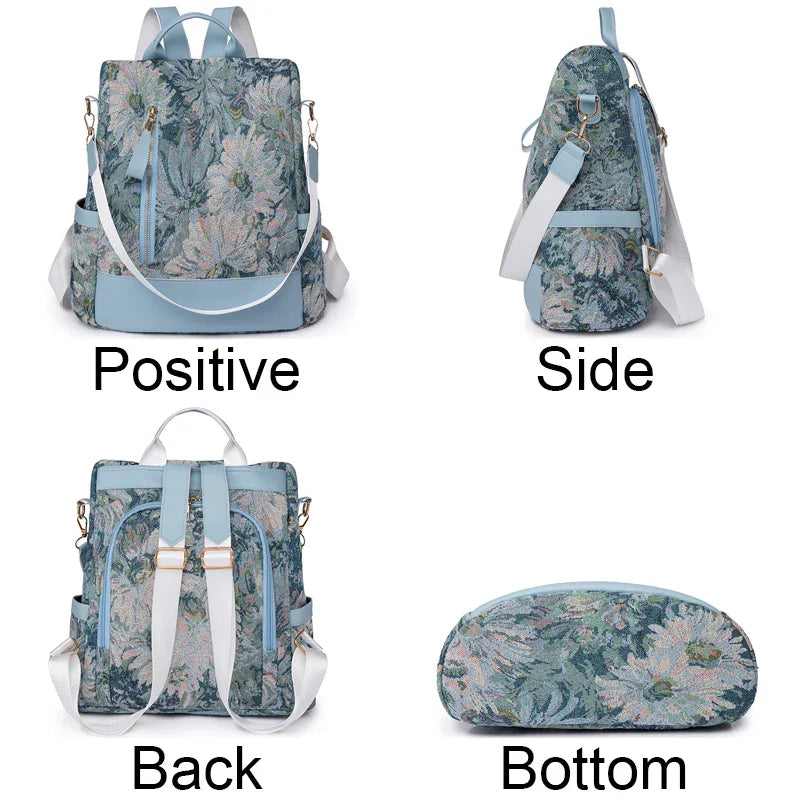 New Multifunction Backpack Women Waterproof Oxford Bagpack Female
