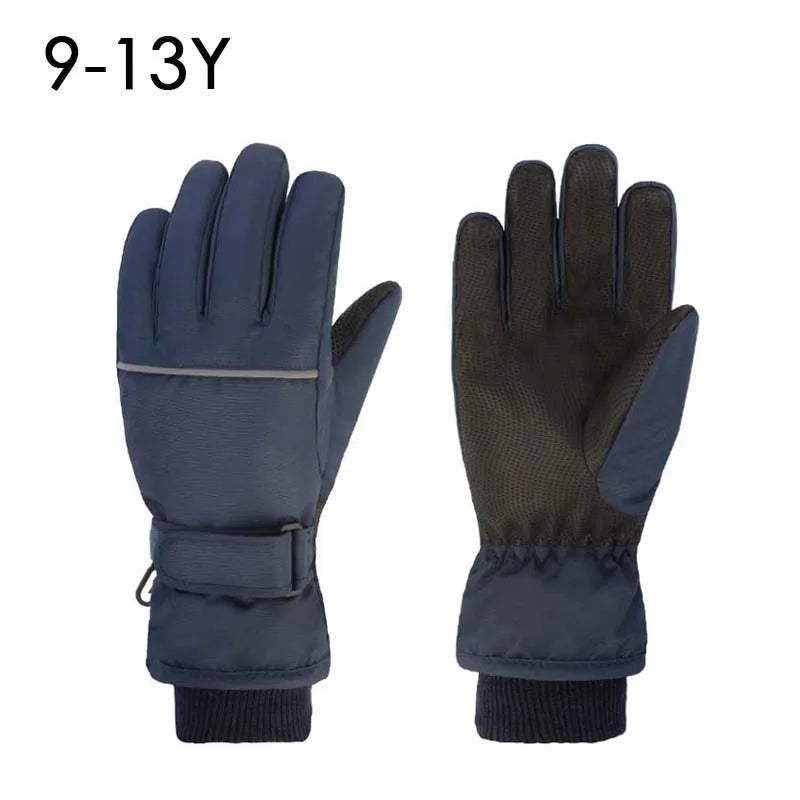 Waterproof Adult Kids Ski Gloves Thick Children Mittens