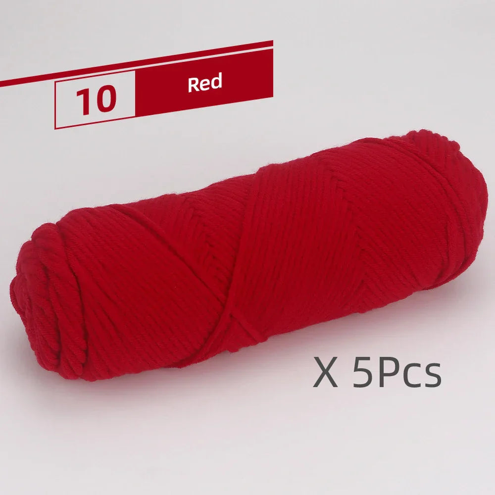 5 Pcs Cotton Select Yarn 17.63oz/500g, Light Worsted