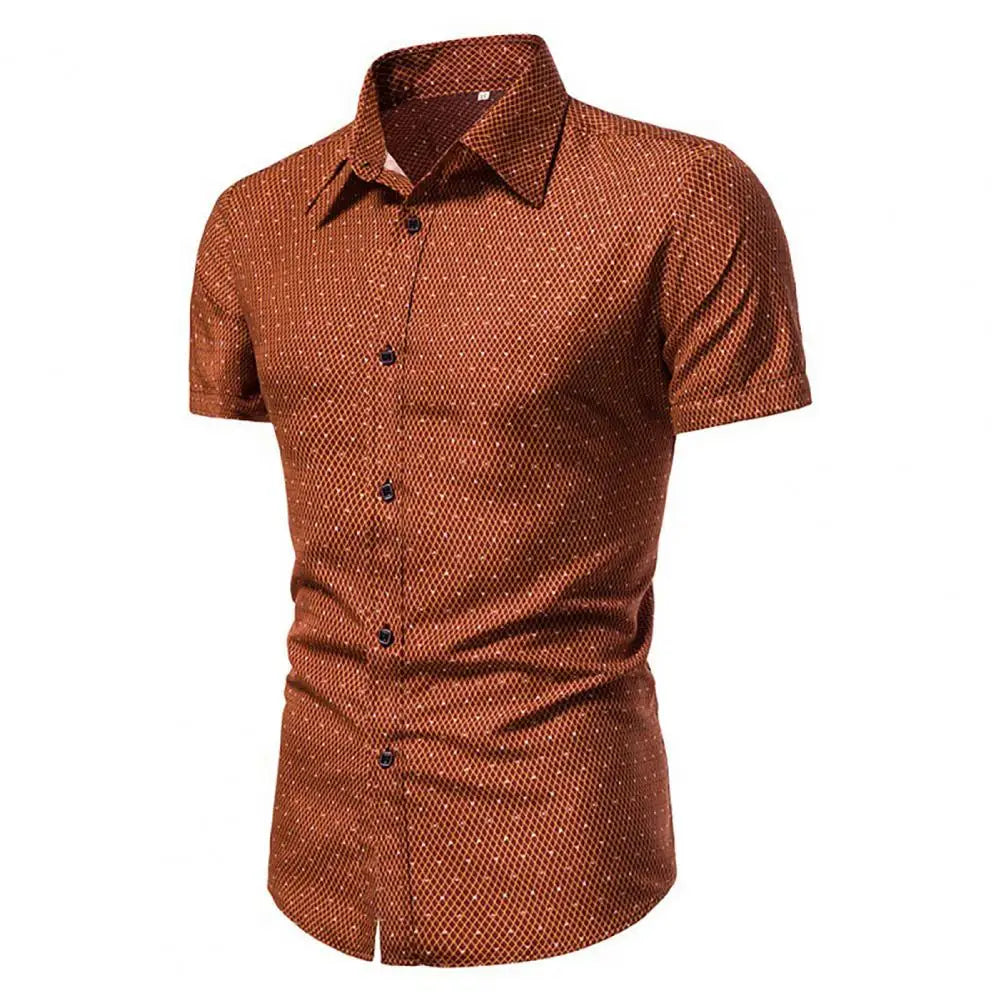Men Shirt Formal Men Top Single-breasted Summer Top