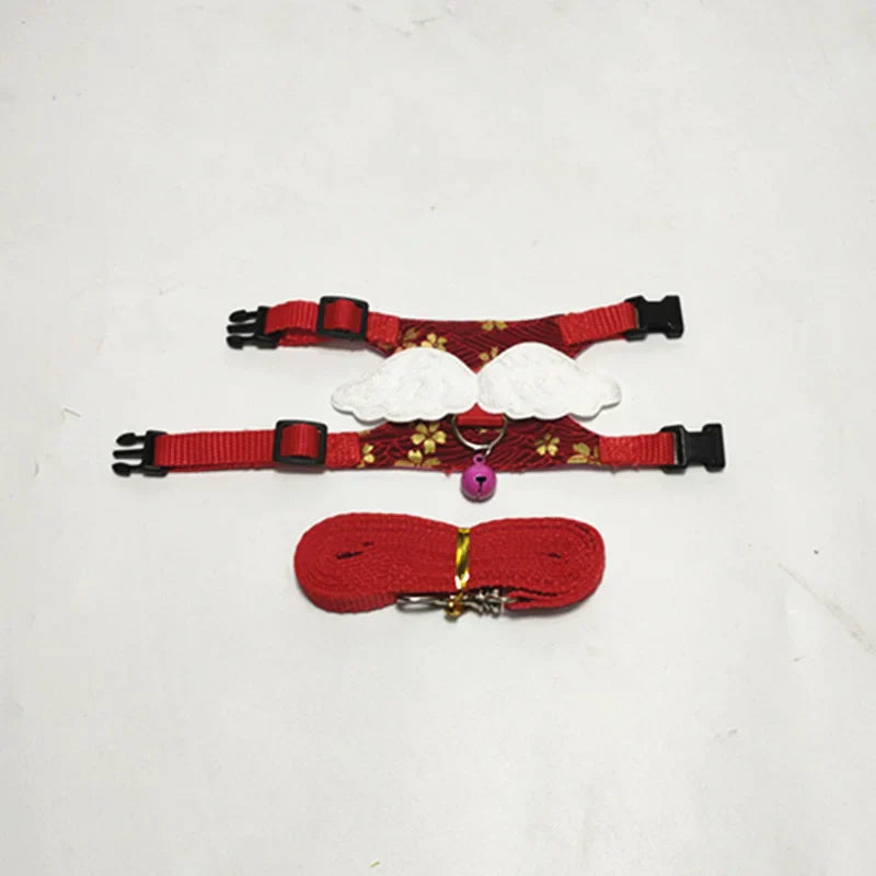 Adjustable Small Pet Stripe Harness Leash Vest Chest