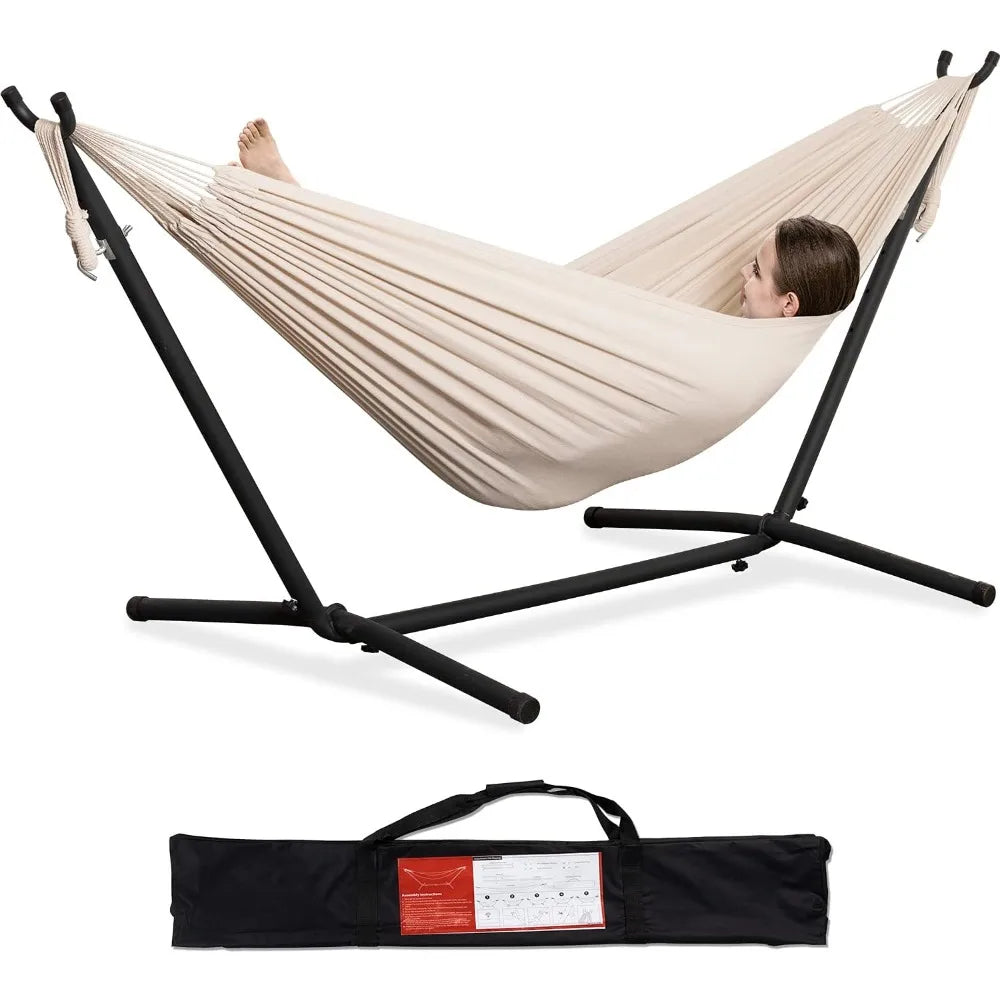 Double Hammock with Space Saving Steel Stand 2
