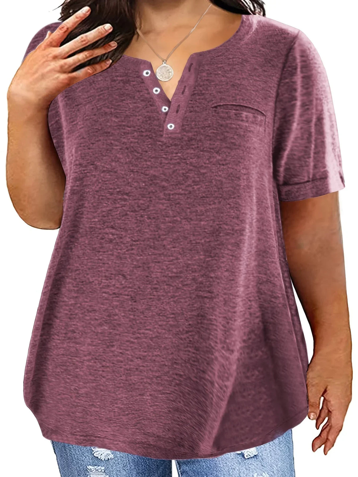Spring and Summer New Style Top Vneck Short
