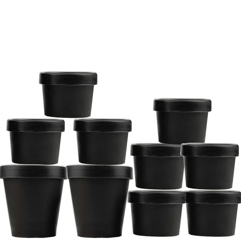 20Pcs 50ml 100ml 200ml Black Refillable Bottles Plastic