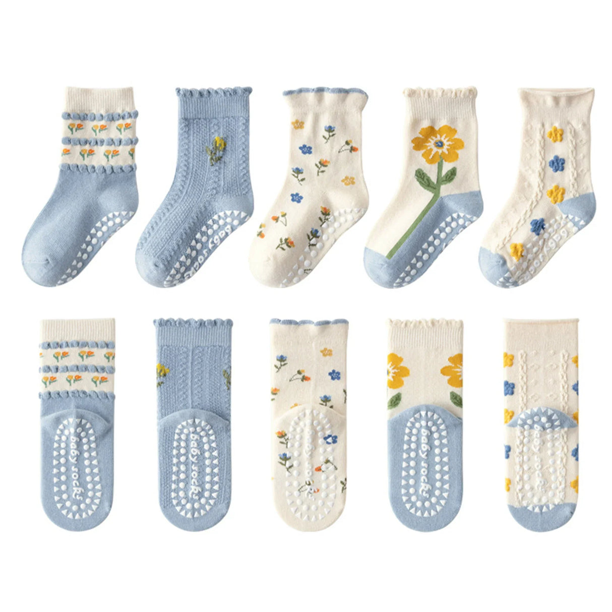 5 Pairs Children's Socks Cotton Non-slip Socks Floor
