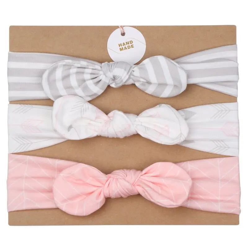 3pcs/lot Solid Nylon baby headband Bow Headbands For
