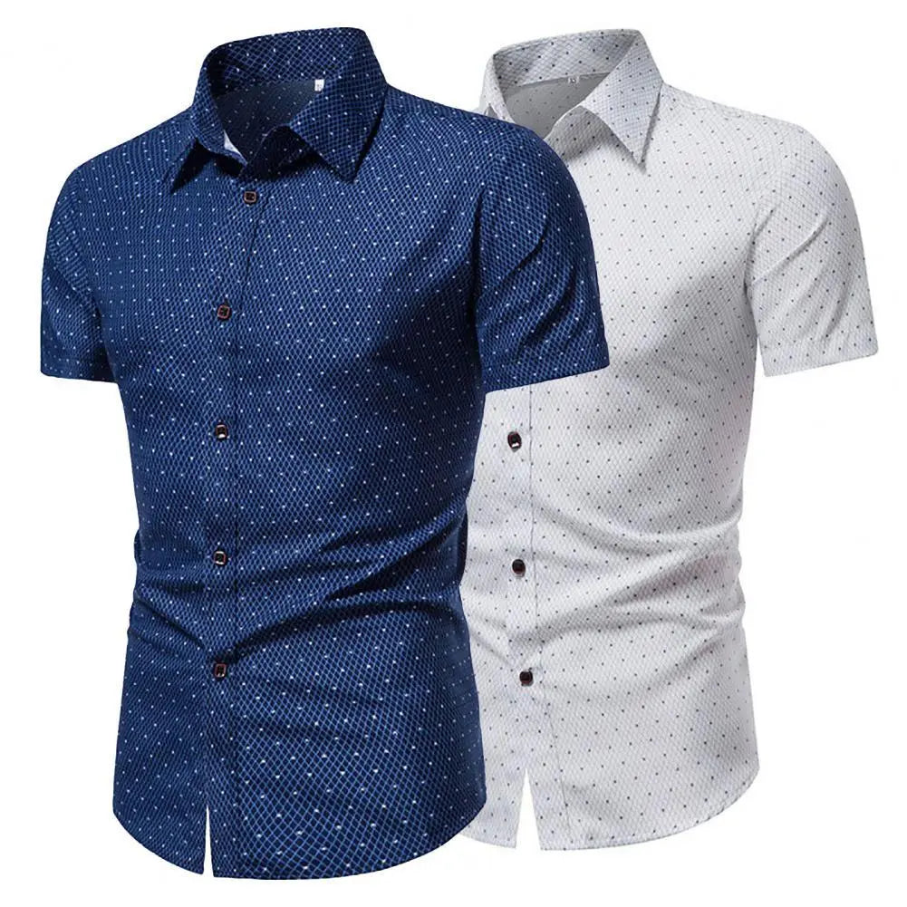 Men Shirt Formal Men Top Single-breasted Summer Top