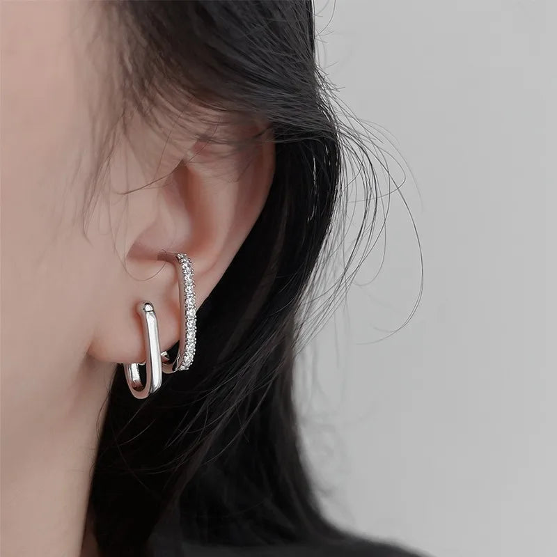 ANZIW Moissanite U-Shaped Ear Cuff Earrings