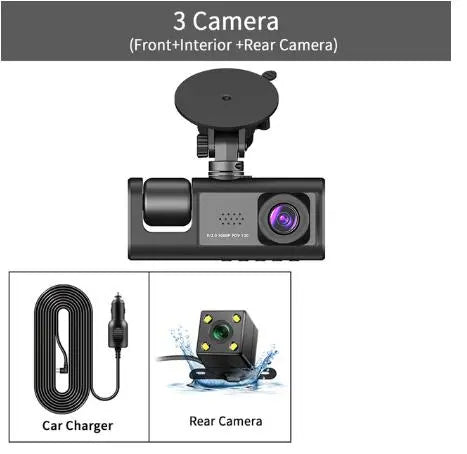 3 Channel Car DVR HD 1080P 3Lens Inside