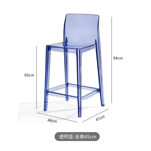 Nordic Acrylic Transparent Bar Chairs Modern Backrest Household
