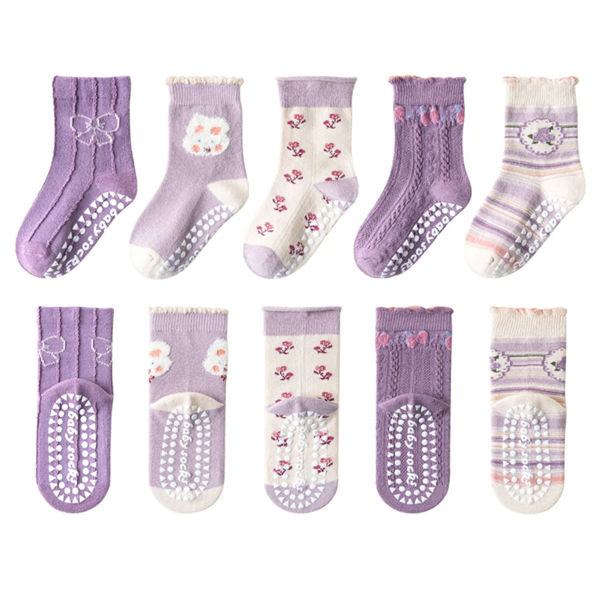 5 Pairs Children's Socks Cotton Non-slip Socks Floor