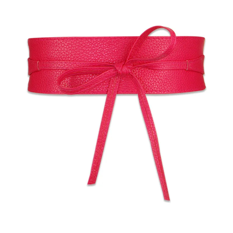 Women Belt for Dress Leather Bowknot Wide Belts