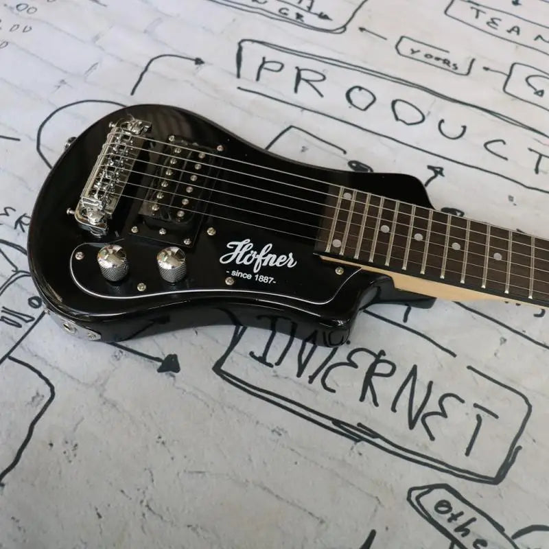 Mini Electric Guitar Children Outdoor Travel Portable Guitar