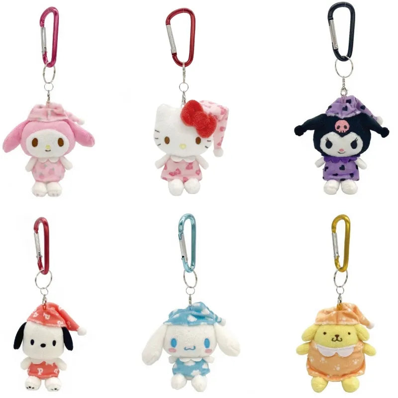 Kawaii Sanrio Plush Pajamas Keychain Hello Kitty Kuromi
