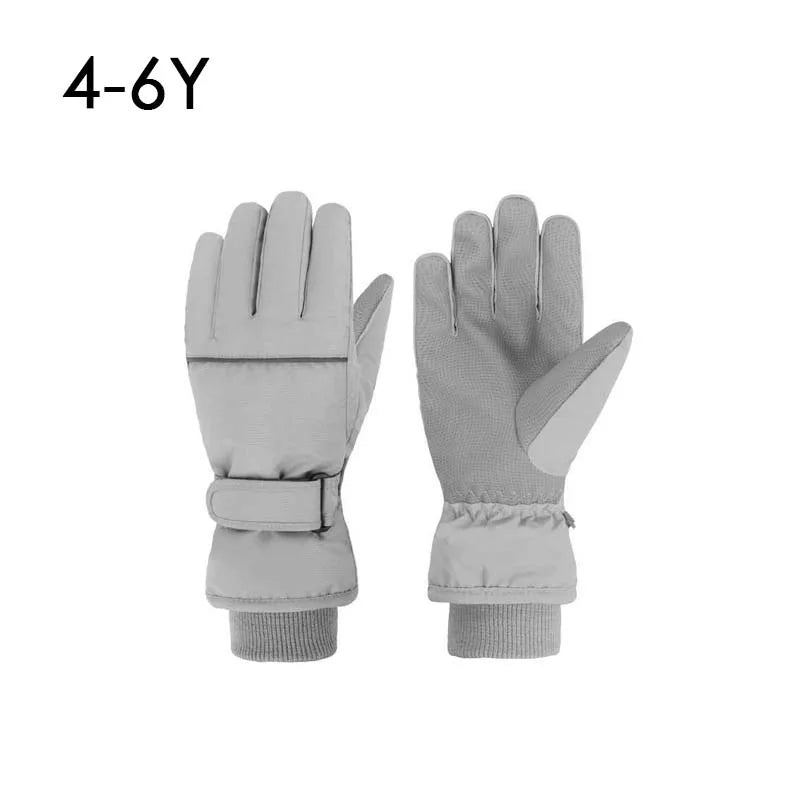 Waterproof Adult Kids Ski Gloves Thick Children Mittens