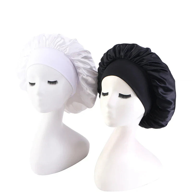 New 2 Pieces Silky Sleep Cap Women's Satin