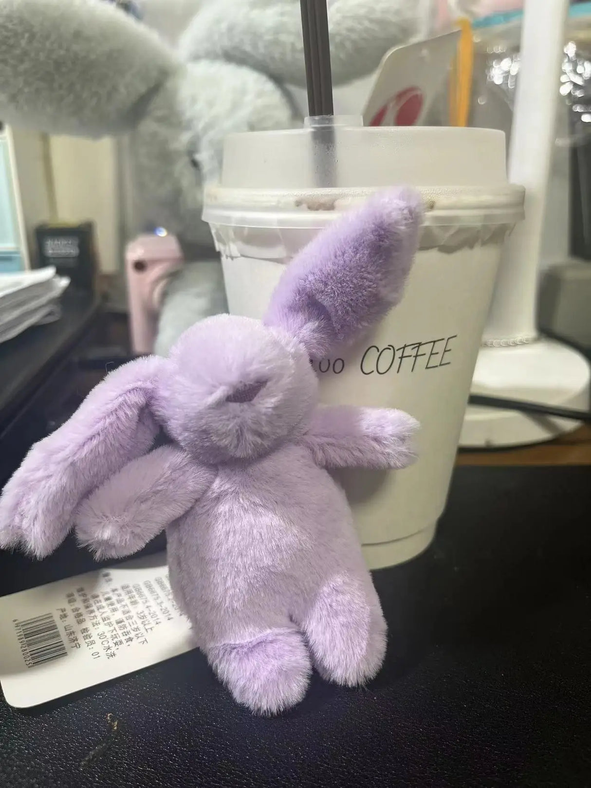 Stuffed Animals Cute Cartoon Rabbit Keychain Love Pompom