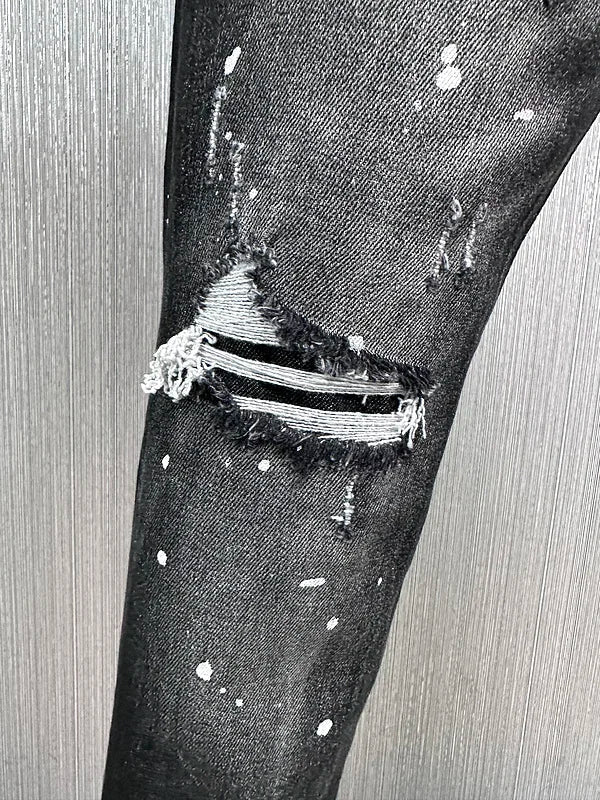2024 Hot Men Jeans Denim Pants Hole Slim