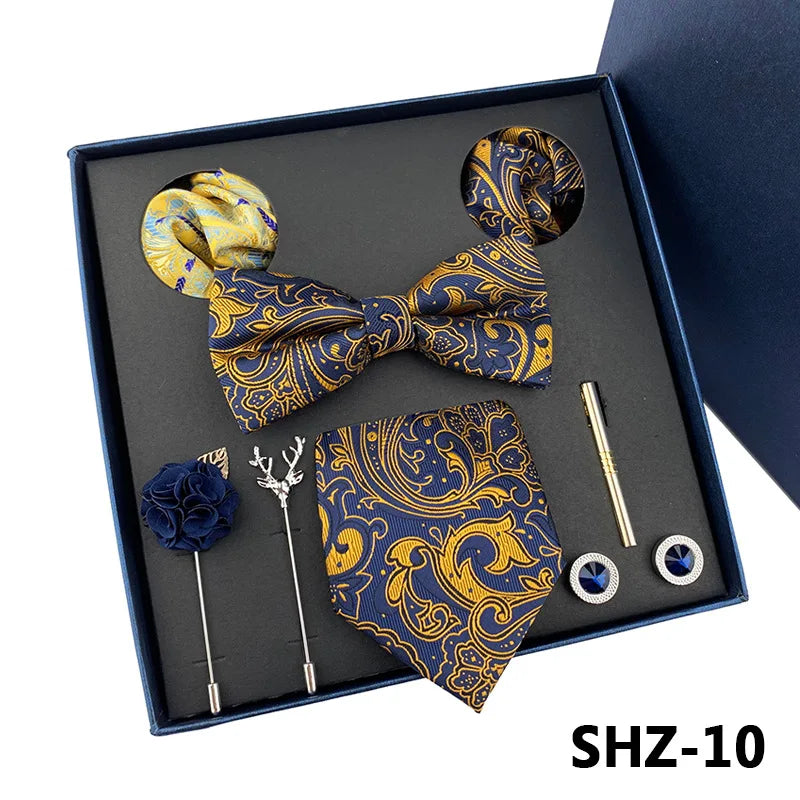 Men's Tie Set Gift Box Fashion Brand Bowtie