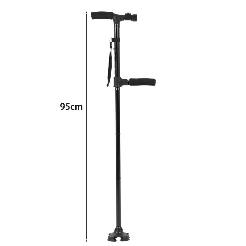 95cm Folding Trekking Poles Double Handle Walking Sticking