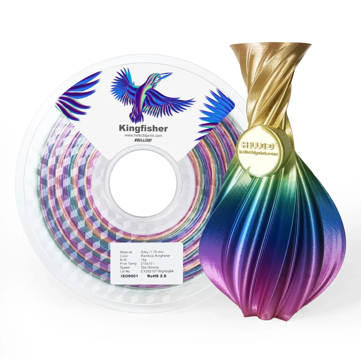 Silk PLA Rainbow Filament 1.75mm 3d Printer Filaments