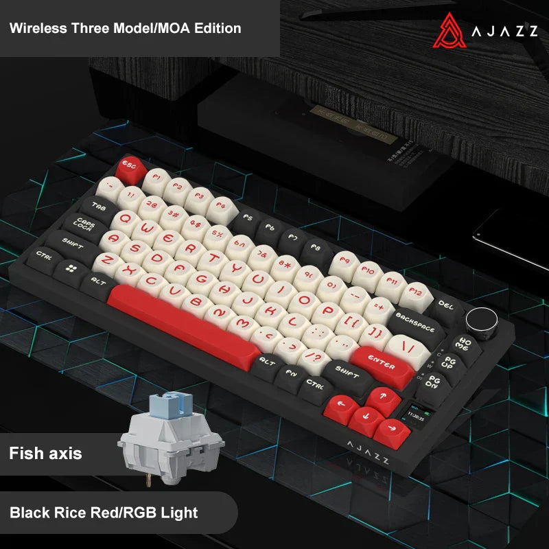 Ajazz Ak820 RGB Tri-Mode Gaming Mechanical Keyboard 82