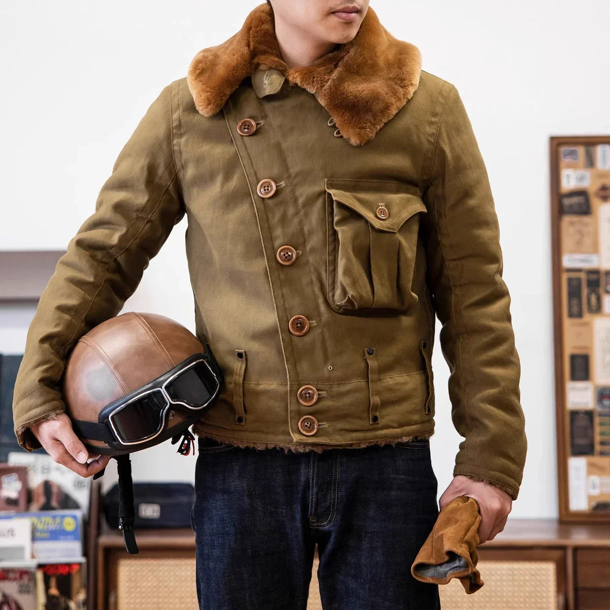 Red Tornado Taildragger Waxed Flying Jacket Vintage Aviation