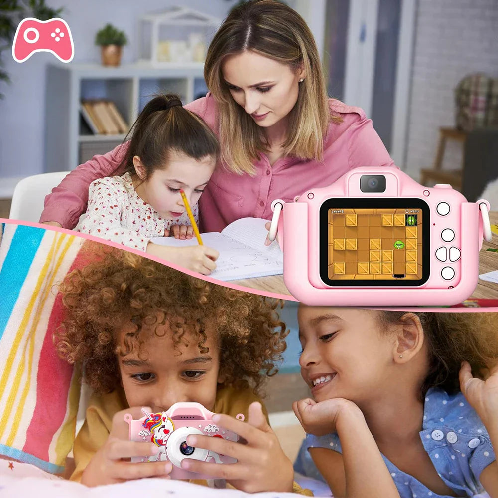 Kids Camera Toys Cute Horse Unicorn 32MP1080P HD