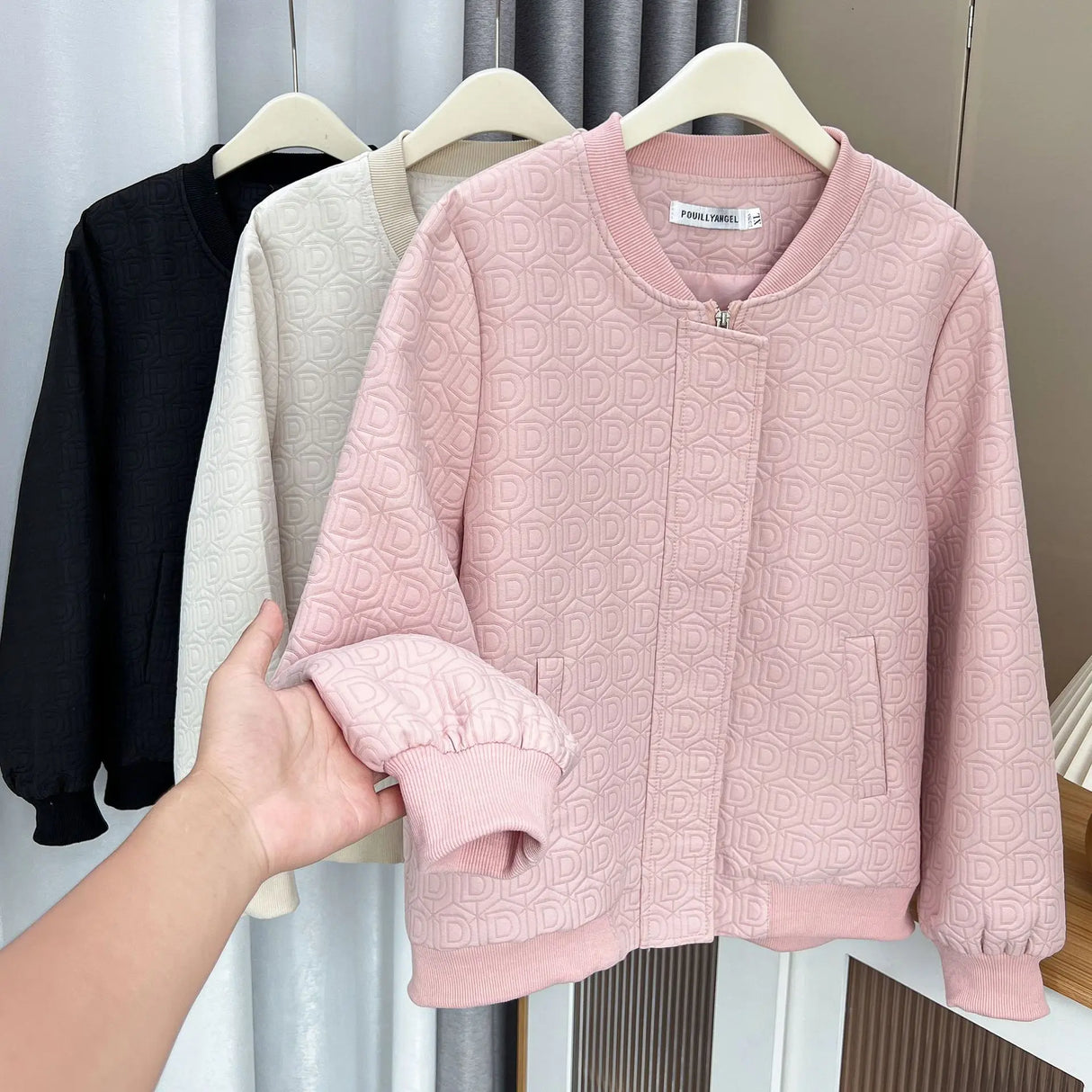 Womens Plus Size Baseball Jacket Autumn Casual Clothing