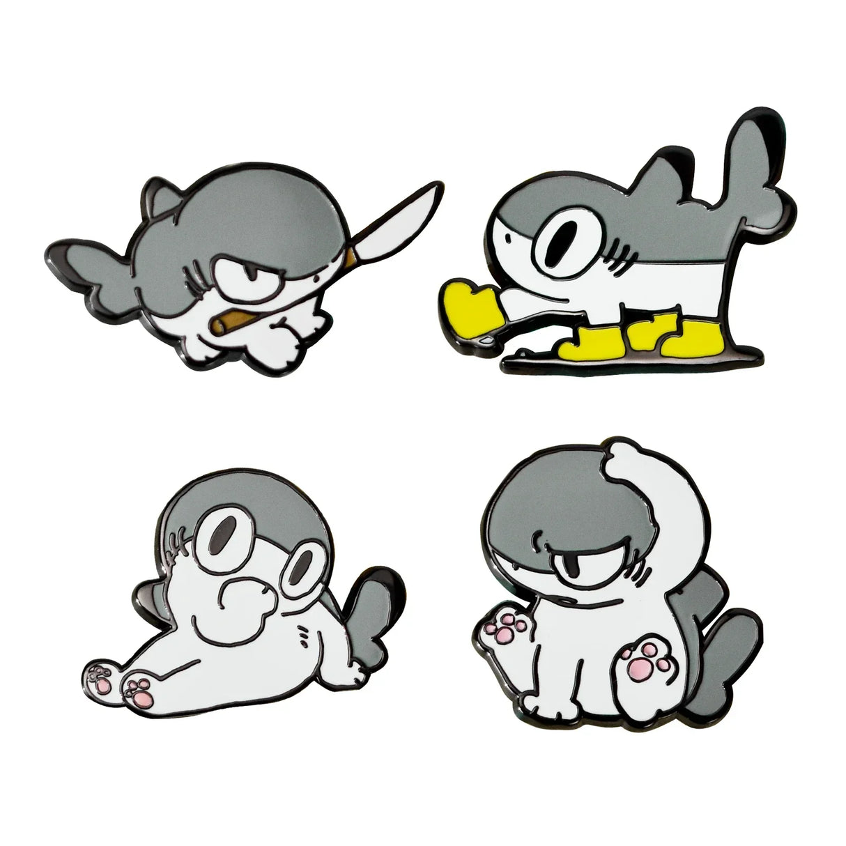 Anime Yogin Sharkitty Brooch Pins Enamel Brooches Badge