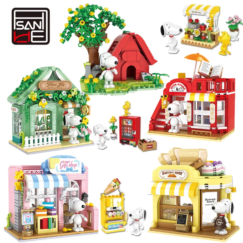 Genuine Classic Animation Snoopy Model Building Blocks DIY
