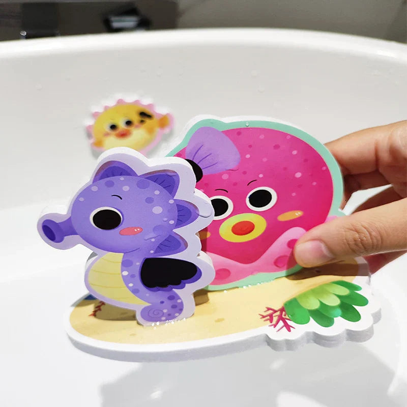 Children Bathroom Stickers Toys Baby Cognitive Soft EVA