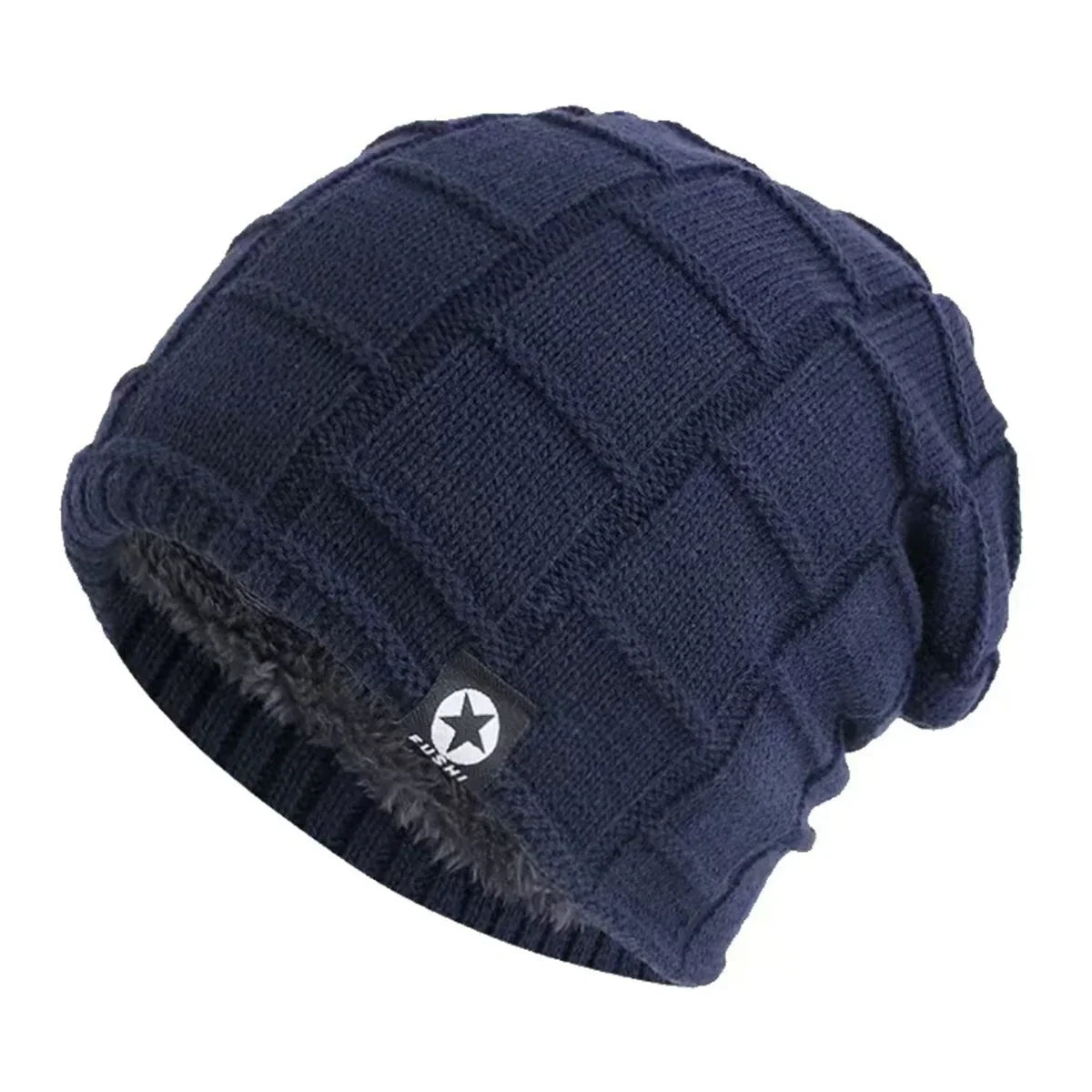 New Unisex Fleece Lined Beanie Hat Knit Warm