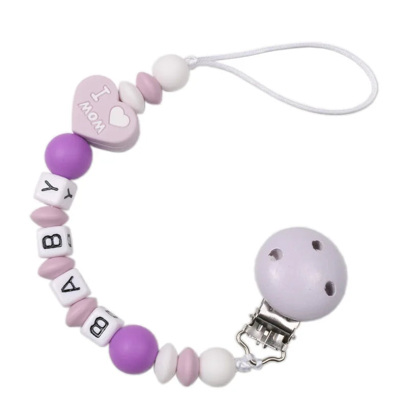 Personalized Name Handmade Silicone Baby Beech Dummy Pacifier